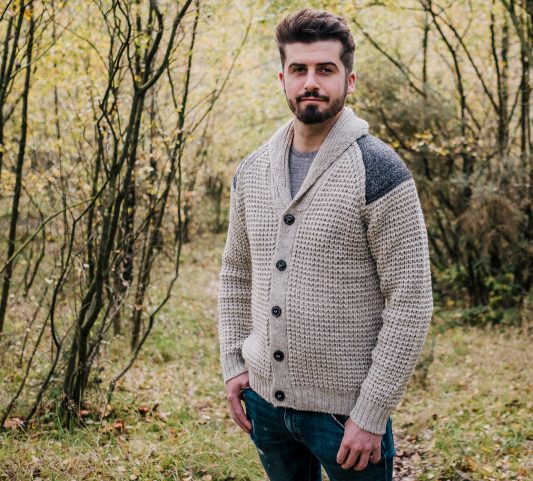 Men's Yorkshire Tweed Patch Cardigan | British Made