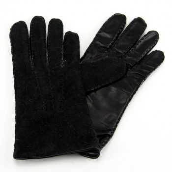 Men's Leather Palm Lambskin Black Gloves