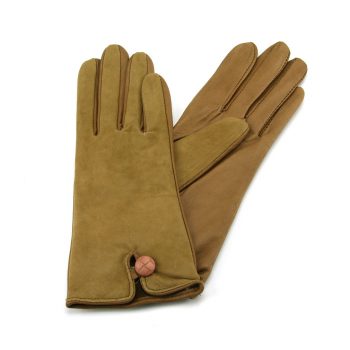 Ladies Leather Palm Lambskin Back tan Gloves