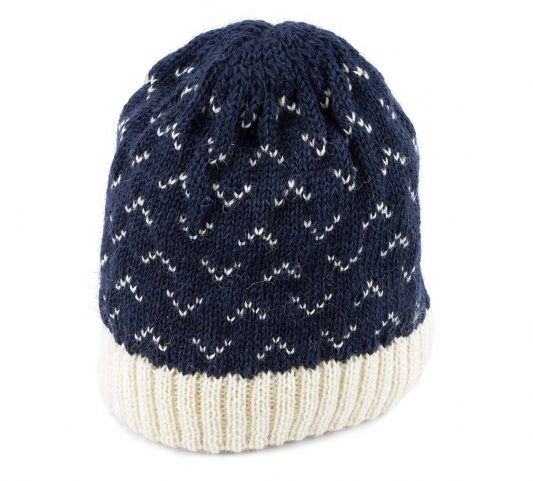 Navy British Wool Nordic Saxon Beanie Hat