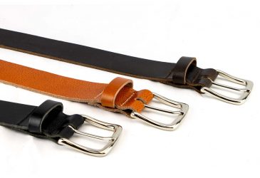 Buckles of wide leather belt