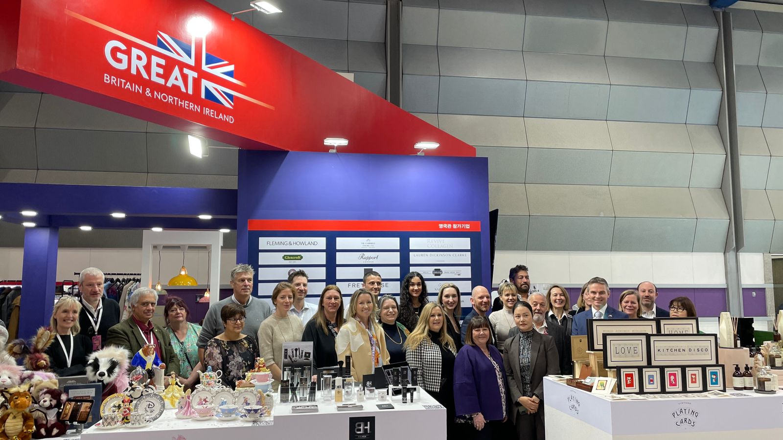 Trade mission to South Korea - group of UK businesses on the UK Department of Trade exhibition stand