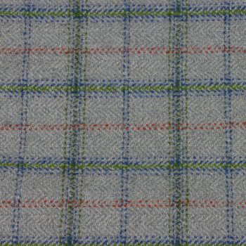 Grey wool tweed cloth with a check pattern